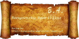 Benyovszky Amarillisz névjegykártya